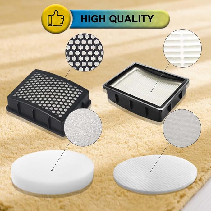 K4010 Bagless Upright Vacuum Replacement Kit for Kenmore Upright Cleaner Models# DU2015 DU2012 (2 HEPA Filter + 4 Foam Filter + 4 Felt Filter)