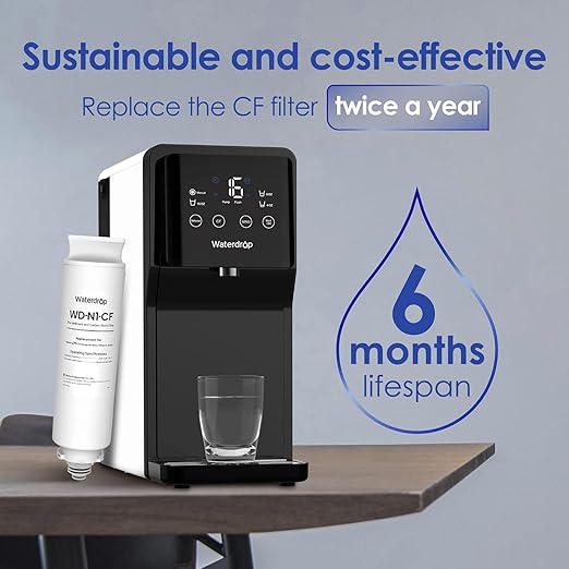 Waterdrop N1-CF Water Filter, Replacement for N1 Countertop Reverse Osmosis System, 6-Month Lifetime