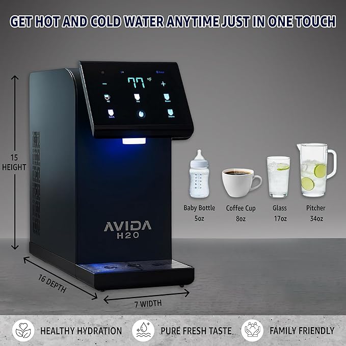Bottleless Water Dispenser - Instant Hot and Cold Water Dispenser for Countertop W Full Installation Kit, Quiet Multi-Stage Filtration + UV Sterilization & Touchscreen Design, 2026 Ultra