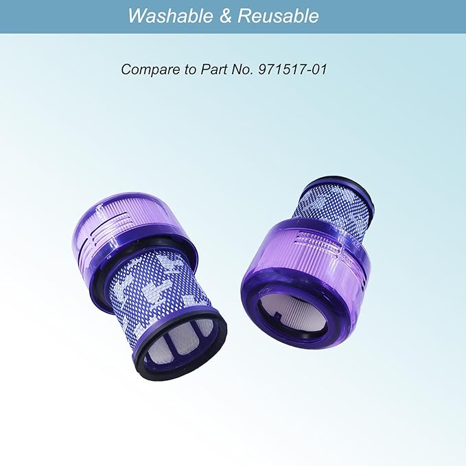 V12 Filter Replacement for Dyson V12 Detect Slim Cordless Vacuum, Compare to Part 971517-01, 2 Pack