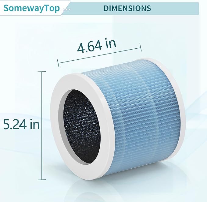 [Smoke Filter] A1 Air Filter Replacement Compatible with Vewior Air urifier Filter Replacement Model, HQSC-50, HQKJ-80, AMEIFU AP01W, KOIOS HQKJ-50 3-in-1 Filtration Efficient Air Cleaner 2 Packs