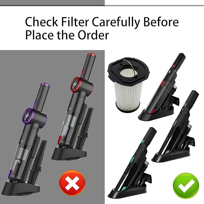4 Pack HEPA Filter Compatible with Nicebay Vacuum Cleaner Cordless Handy Cleaner Models EV-H061