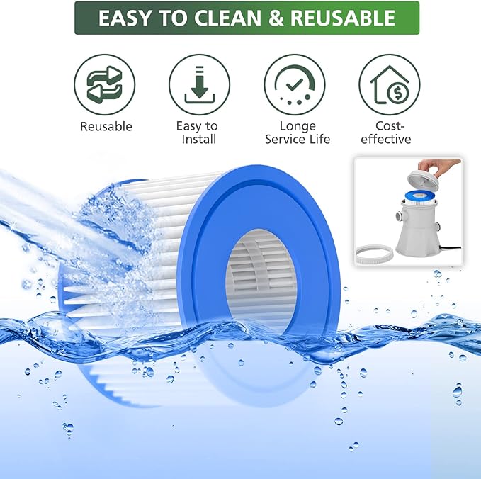 isinlive 6 Pack Type VI Hot Tub Filter and SPA Filter Replacement Compatible with Lay-Z Spa, Intex, Coleman SaluSpa, Swimming Pool Filter Cartridge