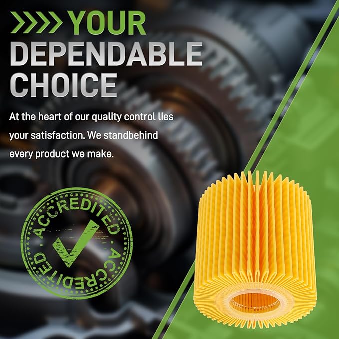 Engine Oil Filter - 6 Pack Compatible with Toyota Camry 2007-2017, Lexus, Scion, RAV4, Highlander, Avalon, Tacoma, Sienna 04152-YZZA1 04152-31090 04152-YZZG1 04152-0V010