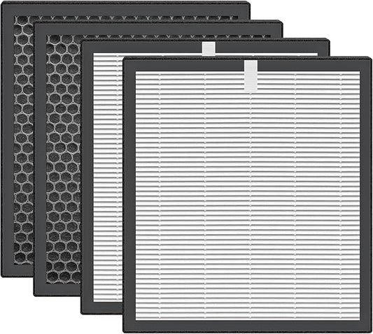 4 Pcs H13 Replacement Air Filter Compatible with Purairia ZWN-132 Air Purifier, H13 True Air Filter, High-Efficiency Activated Carbon