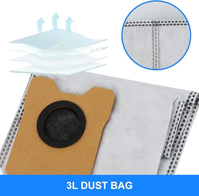 26 PCS Accessories Kit for Eufy C20 Omni Robot Vacuum Cleaner, Replacement Parts Include 2 Roller Brush 6 Mop Pads 6 Dust Bags 6 Side Brushes 4 Filters, X10 Pro Omni Semi-Annual Replacement Kits