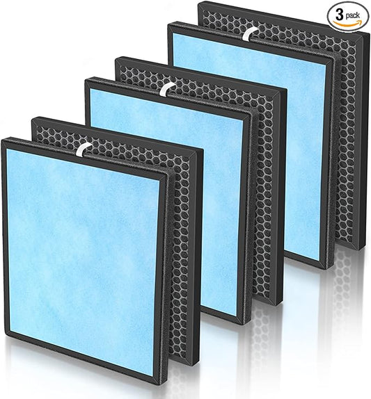 3 Pack Filter Replacements for HSP001 Smart True HEPA Air Purifier, 4 Stage Filtration of Fine Pre-Filter, Activated Carbon, Cold Catalyst and H13 True HEPA Filter