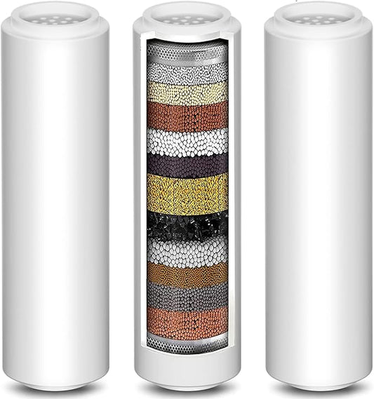 Replacement Shower Filter for Handheld Shower Head, 3 Pack 15 Stage Filter for Hard Water Remove Chlorine and Harmful Substances, Only Fit for Rexsoul Filtered Shower Head