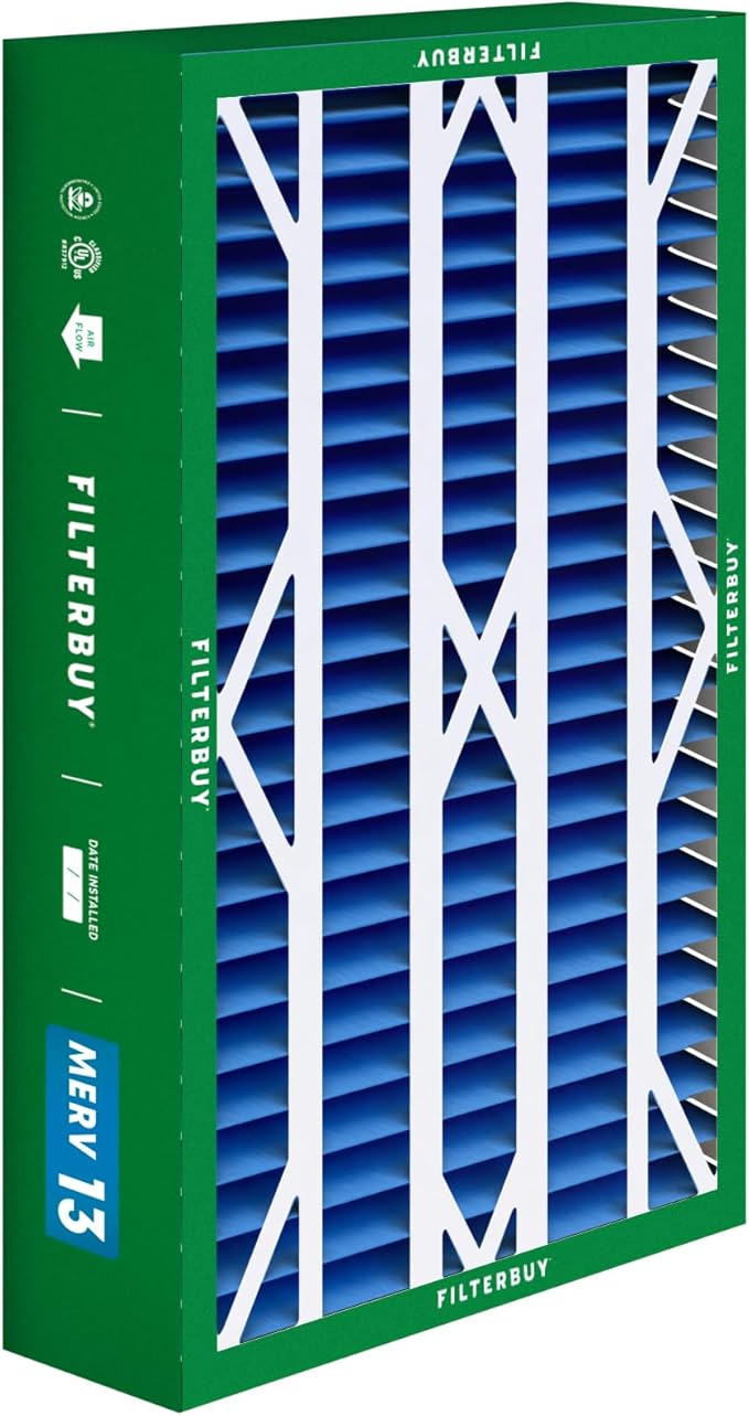 Filterbuy 16x26x5 Air Filter MERV 13 Optimal Smoke & Allergy Defense (4-Pack), Pleated HVAC AC Furnace Filters for Electro-Air, Emerson, White Rodgers, and More (Actual Size: 16.00 x 25.75 x 4.88)
