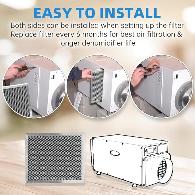 E070 5695 Washable MERV 8 Dehumidifier Replacement Filter Compatible with Whole-House Dehumidifiers 1820 1820Z E070 E070KZ E070KZM E070N E070Z E070T Size 8 x 11.5 x 1 inch 2 Packs