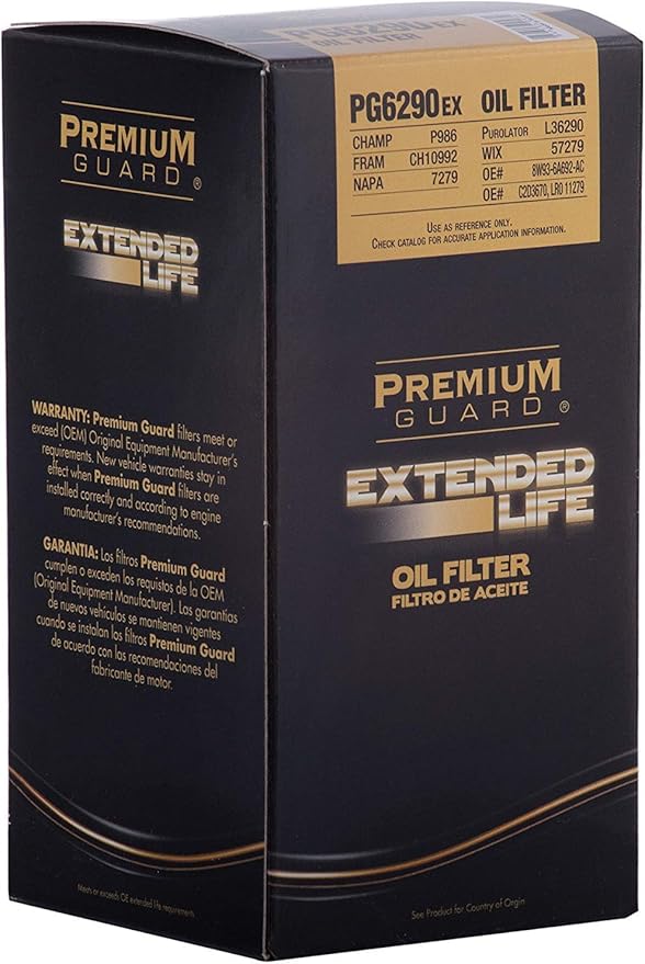 PG6290EX Extended Life Oil Filter up to 10,000 Miles | Fits 2017-20 Jaguar F-Pace, 2010-20 XF, 2014-20 F-Type, 2017-19 XE, 2010-15 XFR, 2013-15 XFR-S, 2013-19 XJ, 2014-17 XJR (Pack of 6)