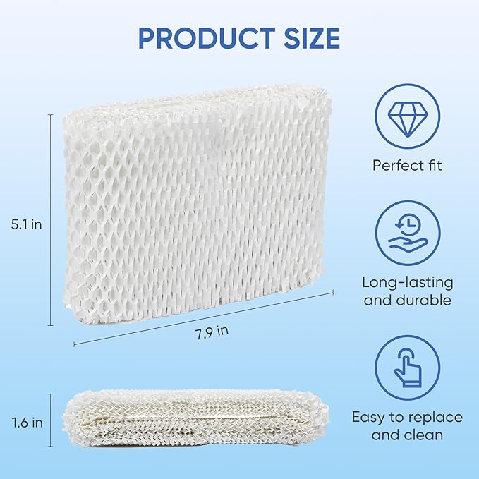 6 Pack Humidifier Filters HAC-504 Replacement for Honeywell Humidifier Filter, Filter A Humidifier Filter Replacement for HCM300/350/600/700 Honeywell Humidifier, White