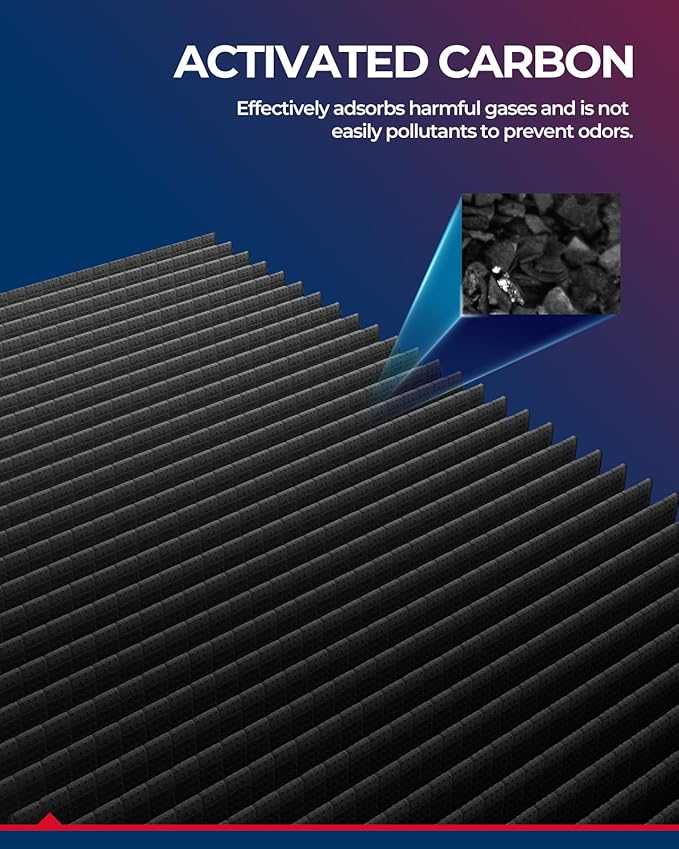 KAX Cabin Air Filter with Activated Carbon, CF12058 Replacement for Hyundai Accent 2018-2022, Elantra 2017-2020, Elantra GT, Kia Forte, Forte 5, Rio, HEPA Air Filter