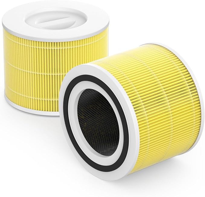 Core 300 Replacement Filter Compatible with Levoit Core 300, Core 300S, Part# Core 300-RF-PA, Pack of 2, Yellow