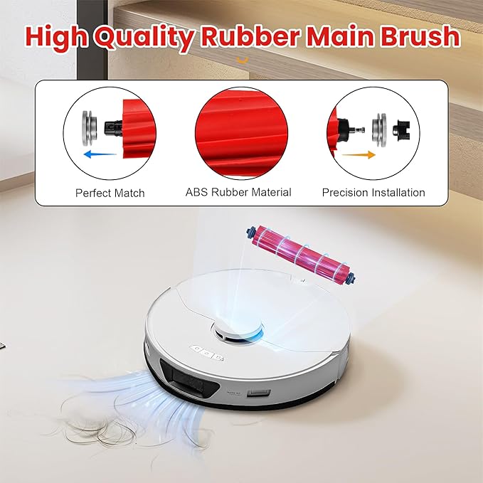 24 Pack Replacement Accessories for Roborock S7 MaxV Ultra / S7 Pro Ultra Robot Vacuum Cleaner, 1 Main Brush, 1 Self-Cleaning Brush, 4 HEPA Filters, 4 Mop Pads, 6 Side Brushes, 6 Dust Bags, 2 Tools