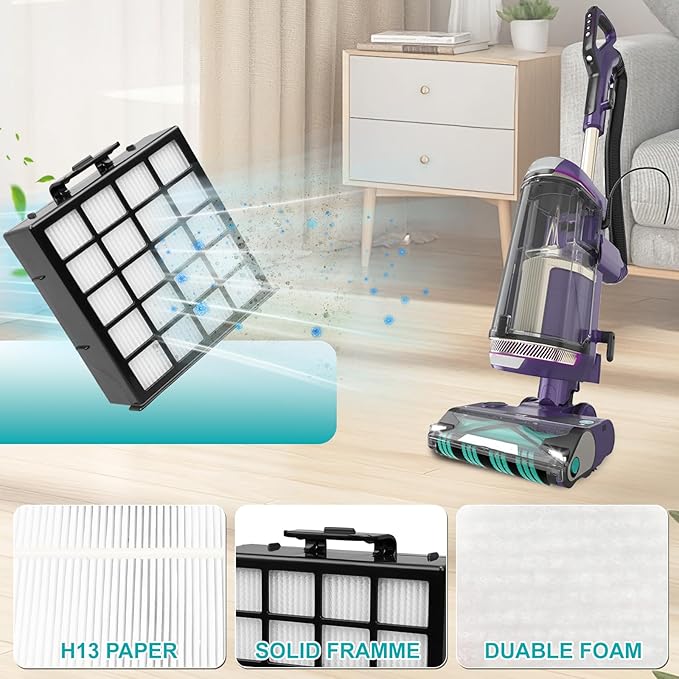 AZ4002 Replacement filter for Shark Detect Pro Max Upright Vacuum AZ4000 AZ4002 AZ4000C - 1 PACK Brush Roller + 2 PACK HEPA Filters+ 4 PACK Foam & Felt Filters