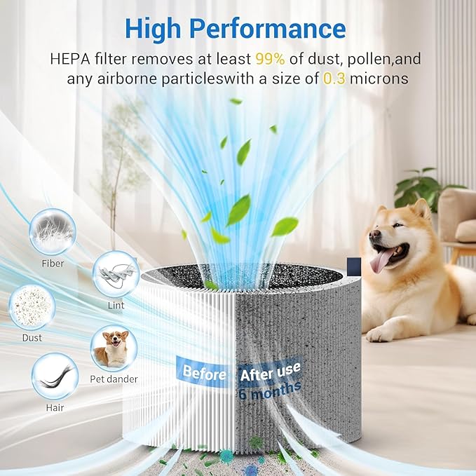2 Pack 311i Max Filter Replacement Compatible with Blue Pure 311i Max Air Purifier, F3MAX Purifier Parts, 2 in 1 H13 Ture HEPA and Activated Carbon Filter (Not 311i+ Max & 311 Auto)