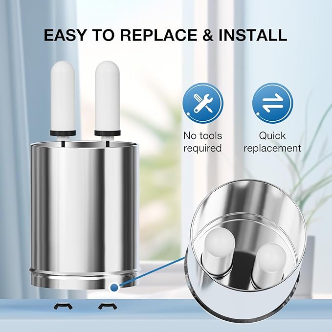 8.46-Inch 3-stage Ceramic Water Filter Candle with Activated Carbon, NSF/ANSI 42&372 Certified Washable Replacement Filter for ProOne® Berkey® Purewell® Gravity Water Filter Systems (4Pack)