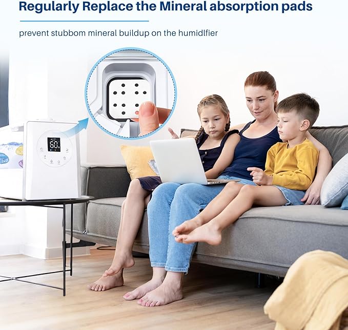 Humidifier Filter Replacement for LEVOIT, Mineral Absorption Pad Compatible with LV600S, LV600HH, OasisMist450S, Capture Particles in Tank to Improve Humidification- 20 Filters and 6 Humidifier Fishs