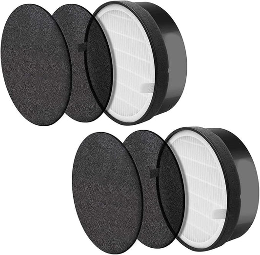 PUREBURG LV-H132-RF Replacement Filter Compatible with Levoit LV-H132 Air Purifier,2-Pack H13 HEPA + 4 x Activated Carbon Filter 4-Stage Filtration Air Clean Dust VOCs