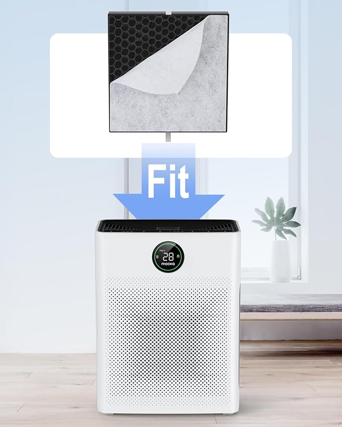 Mooka Genuine Mode PR1 Air Purifier Replacement Filter, H13 True HEPA Air Purifiers for Home Large Room up to 2200sq.ft, with Washable Pre Filter, Removes Pollen Dander Smoke Pet Hair Dust