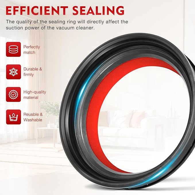 Dust Bin Part Sealing Ring Replacement Compatible with Dyson Cyclone V10 SV12 Vacuum Cleaner Dirt Cup Part Dust Bucket Bin Sealing Ring Assembly