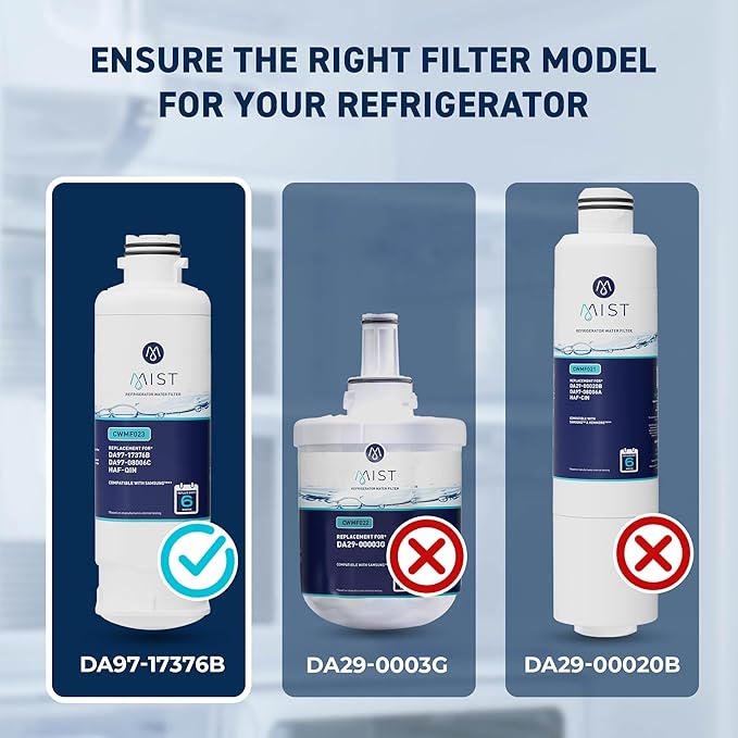 Mist HAF-QIN/EXP Refrigerator Water Filter Replacement for Samsung DA97-17376B, DA97-08006C, Refrigerators RF23M8570SR, RF28R7351SR – NSF 42 Certified – 1 Pack