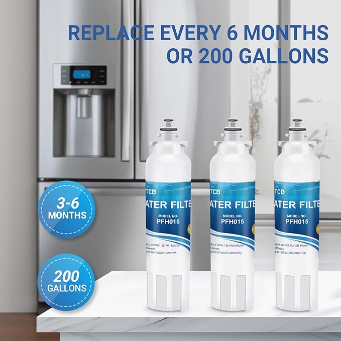 Water Filter for LG LMXS30776S, LSXS26326S, LSXS26366S, LSXS26366D, LMXC23746D, LMXS30776D, LSXC22426S Refrigerator Models with 3 LT120F Air Filters.