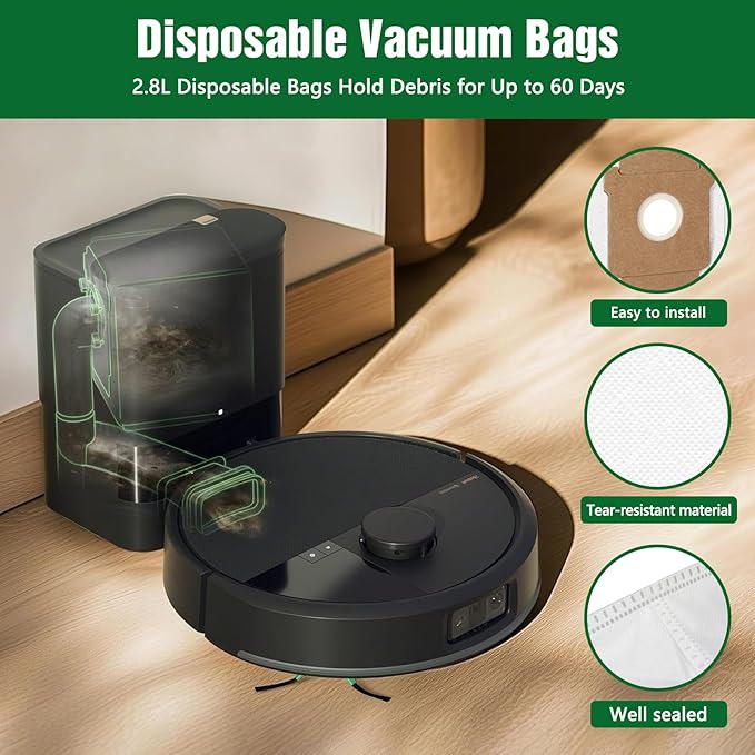 Chuancheng Max 705 Vac Replacement Parts for iRobot roomba Plus 504 Vac Vacuum Cleaner, Accessories Parts with 6 Dust Bags, 4 Filters, 4 Side Brush, 2 Main Brushes,1 Cleaning Tool (Not for Combo)