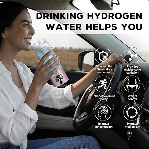Hydrogen Water Bottle Generator with SPE/PEM–Portable Molecular Hydrogen Rich Water Machine, Rechargeable,5000 ppb,LED Timer for Home, Office, Travel, Sports,Birthday & Christmas Gift