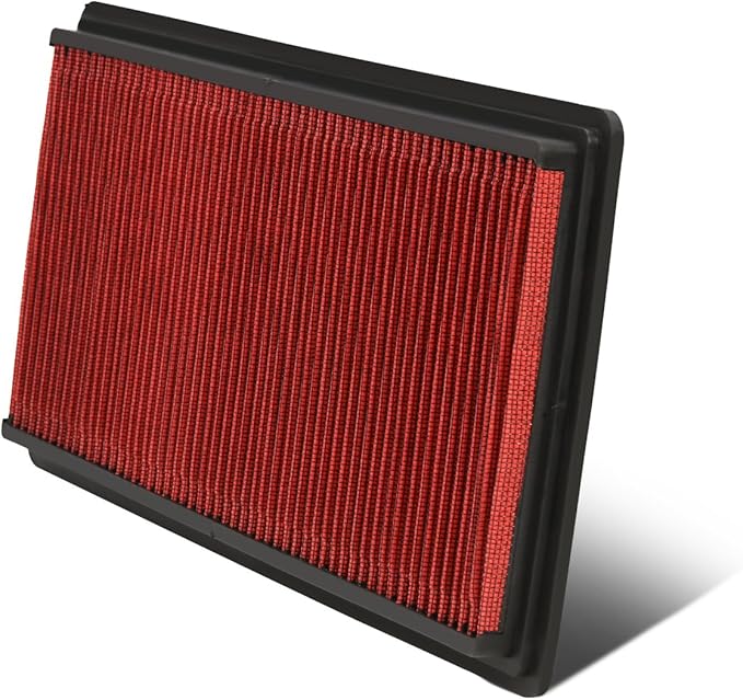 DNA Motoring AFPN-019-RD Clean Air Washable Drop In Panel Air Filter Enhance Engine Performance Power & Acceleration Improve [Compatible with 98-02 Chevy Camaro/Firebird]