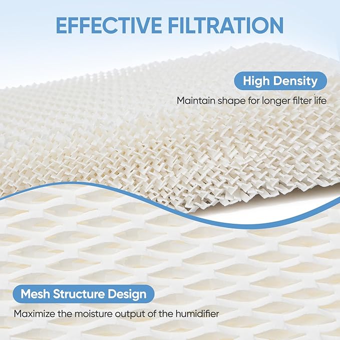 4 Pack HAC-504 Humidifier Wicking Filter Compatible with Honeywell HCM-350,HCM-300T, HCM-600, HCM-710, HCM-315T,HAC-504 and HAC-504AW Cool Mist Humidifiers, Replacement Filter A