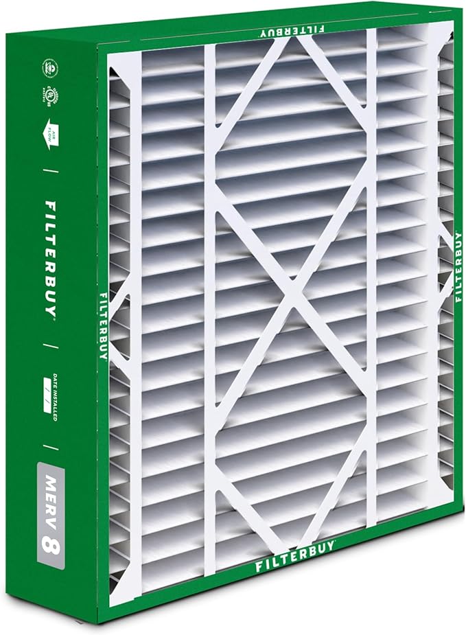Filterbuy 20x26x5 Air Filter MERV 8 Essential Dust & Allergy Defense (3-Pack), Pleated HVAC AC Furnace Filters for Electro-Air, Lennox, White Rodgers, and More (Actual Size: 20.00 x 25.88 x 4.88)