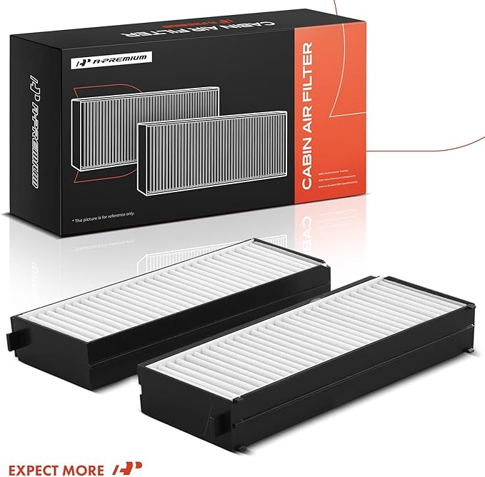 A-Premium 2-PC Cabin Air Filter with Activated Carbon Compatible with Hyundai Sonata 2003-2005 2.4L 2.7L, Santa Fe 2001-2006 2.4L 2.7L, Santa Fe 2003-2006 3.5L, XG350 2004-2005 3.5L