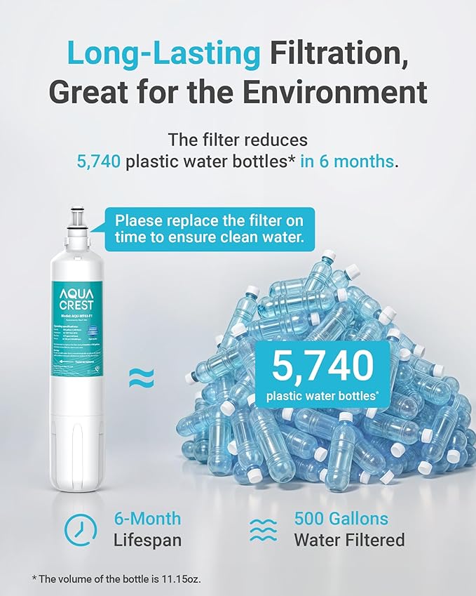 AQUA CREST F-1000, 4204490 Sub Zero Water Filter Replacement for InSinkErator® F-1000, F-2000, F-3000, Sub-Zero 4204490, 4290510, AquaPure AP Easy C-Complete, NSF/ANSI 42, Package May Vary