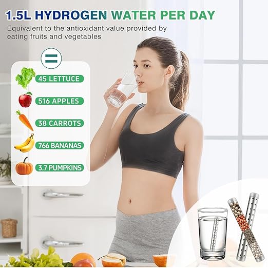 5Pcs Hydrogen Stick, Alkaline Water Stick PH Alkalizer Ionizer Portable Hydrogen Mineral Purifier Stainless Steel Minerals Wand Water Purifier Filter