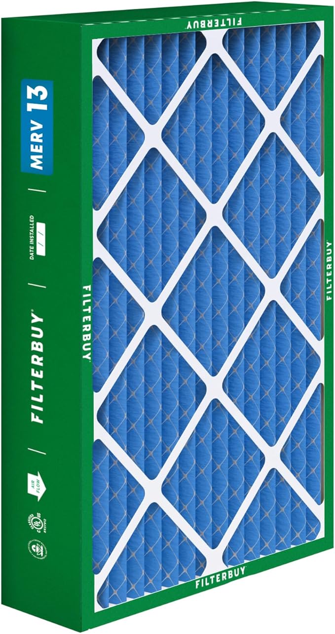 Filterbuy 17x26x4 Air Filter MERV 13 Optimal Smoke & Allergy Defense (4-Pack), Electrostatic Pleated HVAC AC Furnace Filters Replacement for Lennox (Actual Size: 16.56 x 25.94 x 4.13)