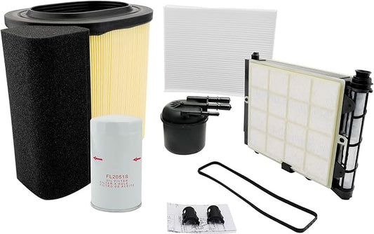 6.7L Powerstroke Diesel Filter Kit, Compatible With 2017-2019 Ford F250 F350 F450 F550 Super Duty V8 - FD-4624 Fuel, FA1927 Engine Air, FP92 Cabin Air, FL2124S Oil Filters