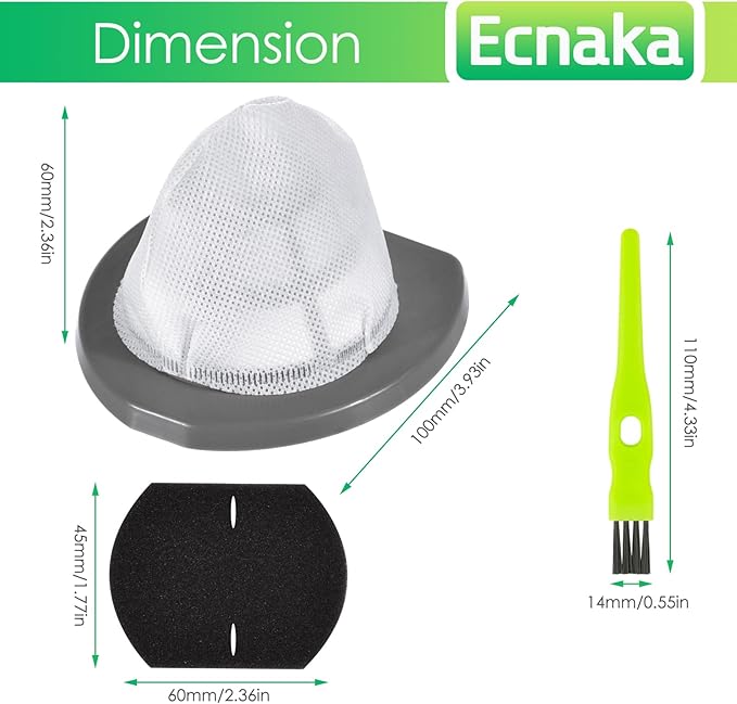 2033 Vacuum Replacement Filters for Bissell Featherweight Stick Lightweight Bagless Vacuum 2033, 20331, 20334, 20333, 20336, 20339, 2033M,Compare to Part 1611508-6 Mesh Filters 8 Foam Filters.