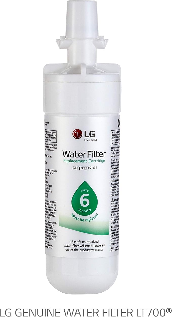 LG LT700P LT700P3 Refrigerator Water Filter, 3 Count (Pack of 1), White