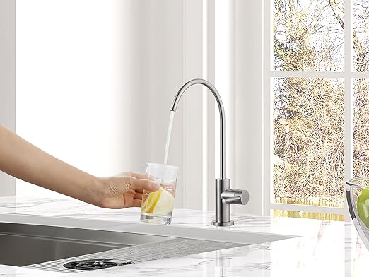 AguaStella AS09SS Stainless Steel Kitchen Water Filter Faucet RO Faucet for Most Reverse Osmosis Units or Water Filtration System in Non-Air Gap