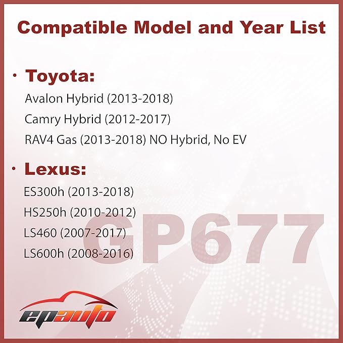 EPAuto GP677 (CA10677) Engine Air Filter Replacement for Toyota Camry Hybrid (2012–2017), RAV4 Gas (2013–2018), Avalon Hybrid (2013–2018), Lexus ES300h,LS460,LS600h,HS250 -Fits Select Models 2007-2018