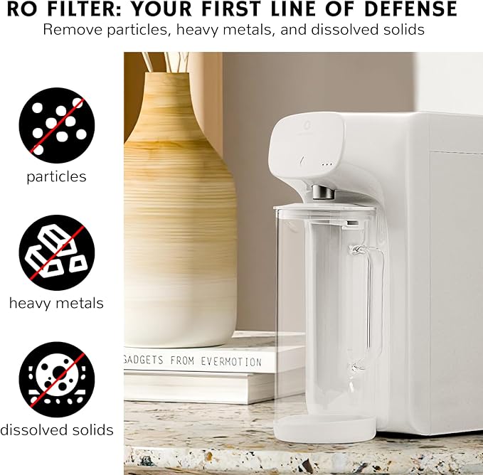 Airthereal RO Replacement Filter for Pristine Lite3 Countertop Reverse Osmosis System, RO Membrane Sourced from DOW, 2nd Stage, Reduces Heavy Metals such as Lead, Mercury, Cadmium, Arsenic, 1-Pack