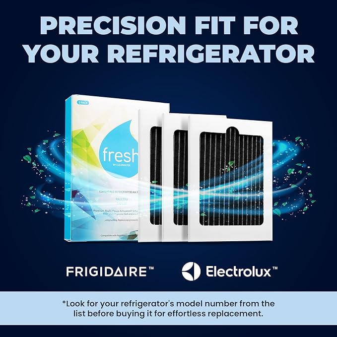 FRESH Paultra Refrigerator Air Filter Replacement for Frigidaire and Electrolux EAFCBF, Compatible with Paultra, PureAir Ultra, 242061001, 241754001 - (2 Pack) Air filter by MIST