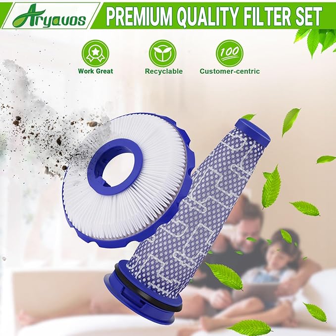 2 Pack HEPA Post-Motor Filters & 2 Pack Pre-Motor Filters Replacement for DC50, dy.son DC50 Animal and Multi Floor Complete Vacuum Cleaner, Replaces Part # 965081-01 & 965080-01