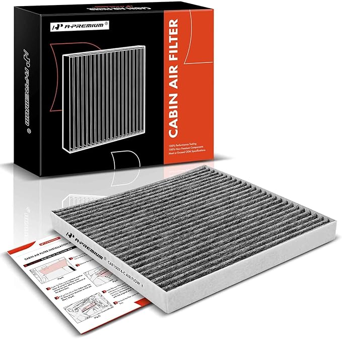 A-Premium Cabin Air Filter with Activated Carbon Compatible with Toyota, Dodge & Pontiac Models - Tacoma 2005-2023, Dart 2013-2016, Vibe 2003-2008