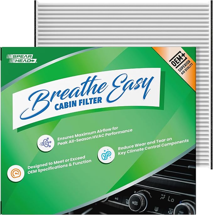 Spearhead OEM+ Particulate Breathe Easy Cabin Filter, Fits Like OEM, Provides Max Airflow & Enhanced Performance (BE-285P)