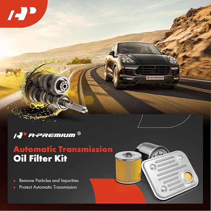 A-Premium Automatic Transmission Fluid Filter with Pan Gasket, Compatible with Hyundai Elantra, Sonata, Accent, Santa Fe, Scoupe, Tiburon, XG300, XG350 & Kia Optima, Sedona, Rondo, Magentis, Sephia