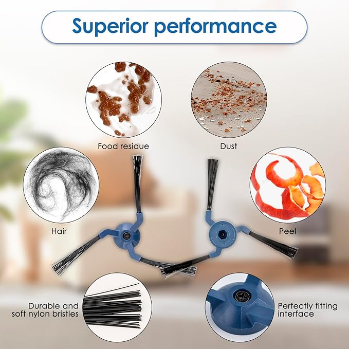 (10 Pieces) Replacement Side Brush Compatible with Eufy X9 Pro Accessory /X10 Pro Omni Series Vacuum Cleaner, Robotic Vacuum Side Brushes