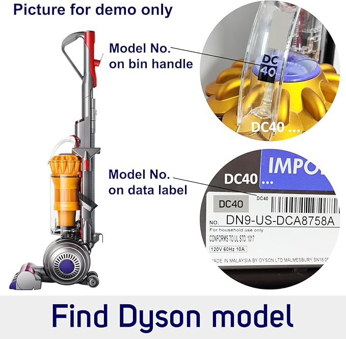 Filter Replacement Parts for DC40 Light/Slim Ball Animal Multi Floor 2 UP16 UP19 Dyson Upright Vacuums, Pre-filter 923587-02, HEPA Post Filter 922676-01 (DC40 Filter)